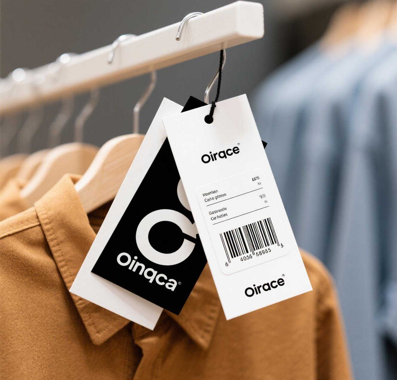 Retail product hang tag combining branding and barcode